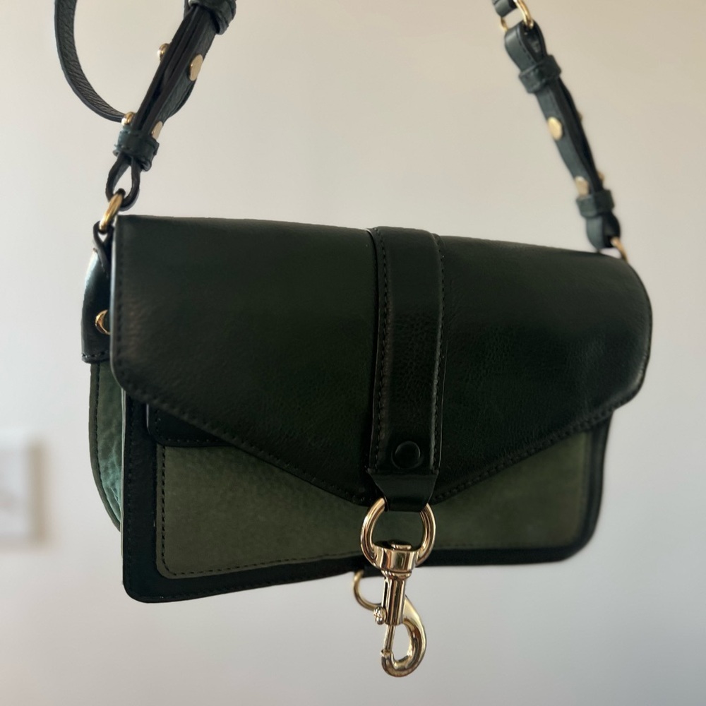 Elegant Green Leather Shoulder Bag by Rebecca Minkoff
